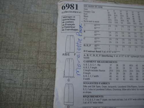 NEW LOOK PATTERNS 6981 SIX DIFFERENT SKIRTS SIZES 8 - 18 COMPLETE