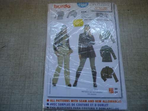 BURDA PATTERN 7860 LADIES BOMBER JACKET & LONGER JACKET SIZES 8 - 24/ 36 - 50" COMPLETE & UNCUT
