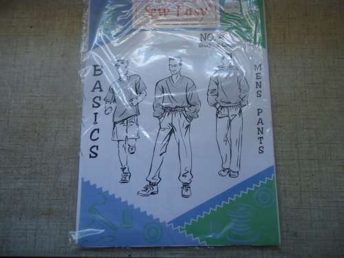 EASY SEW PATTERNS# 4  - BASIC MEN'S PANTS SIZES SMALL -87 CM - 122 CM - X-LARGE - SEALED