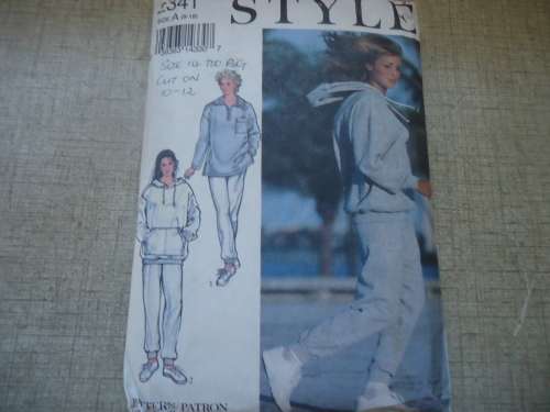 STYLE PATTERNS 2341 LADIES TRACKSUIT & HOODIE SIZE A = 8 - 18 COMPLETE