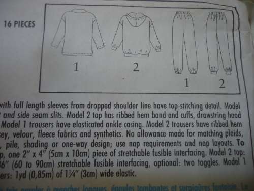 STYLE PATTERNS 2341 LADIES TRACKSUIT & HOODIE SIZE A = 8 - 18 COMPLETE