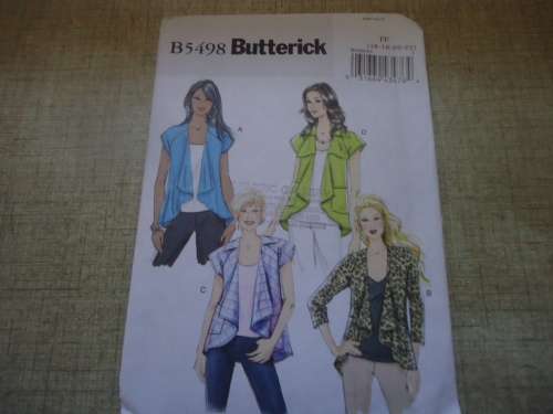 BUTTERICK PATTERN B5498 JACKET & TOP SIZE FF = 16 + 18 + 20 + 22 COMPLETE