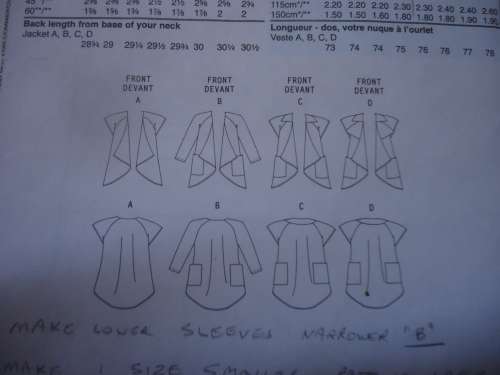 BUTTERICK PATTERN B5498 JACKET & TOP SIZE FF = 16 + 18 + 20 + 22 COMPLETE