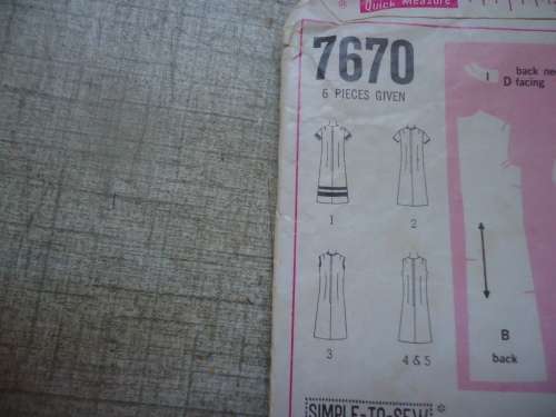 RETRO SIMPLICITY PATTERNS 7670 -DRESS IN 6 STYLES SIZE 18 BUST 40" COMPLETE