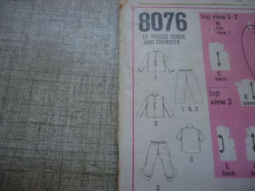 SIMPLICITY PATTERNS 8076 TODDLERS PJS SIZE 2 YEARS COMPLETE
