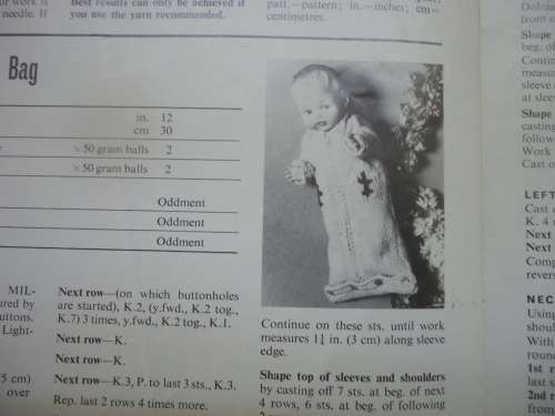 PATONS #6368 DOLL`S DELIGHT - ZIP UP SLEEPING BAG & ALL DRESSED UP  TO FIT DOLL 12` OR 30 CM