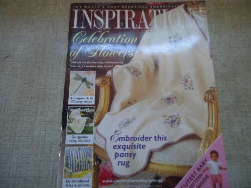 INSPIRATIONS  MAGAZINE "THE WORLD'S MOST BEAUTIFUL EMBROIDERY"  ISSUE 29 AUSTRALIA - 84 PAGES