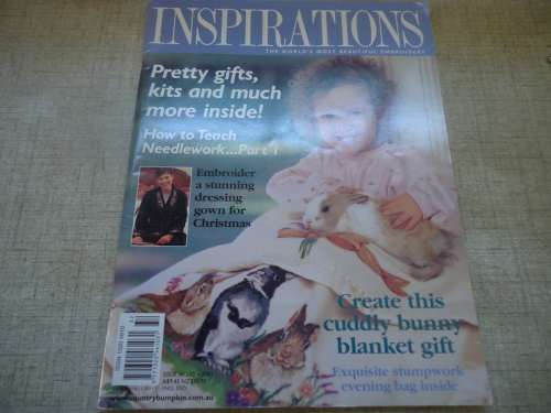 INSPIRATIONS  MAGAZINE "THE WORLD'S MOST BEAUTIFUL EMBROIDERY"  ISSUE 32 AUSTRALIA - 84 PAGES