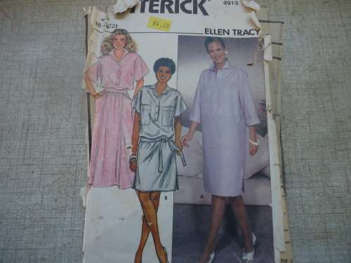BUTTERICK PATTERN 4913 SKIRTDRESS SIZES 8 + 10 + 12 COMPLETE - PK WORN SUPPLIED IN PLASTIC