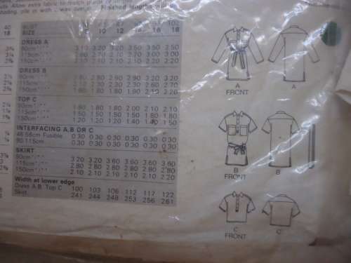 BUTTERICK PATTERN 4913 SKIRTDRESS SIZES 8 + 10 + 12 COMPLETE - PK WORN SUPPLIED IN PLASTIC