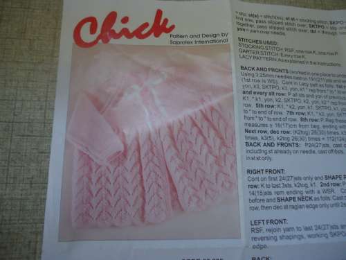 CHICK #00.235  LACY MATINEE JACKET TO FIT BIRTH - 6 MONTHS