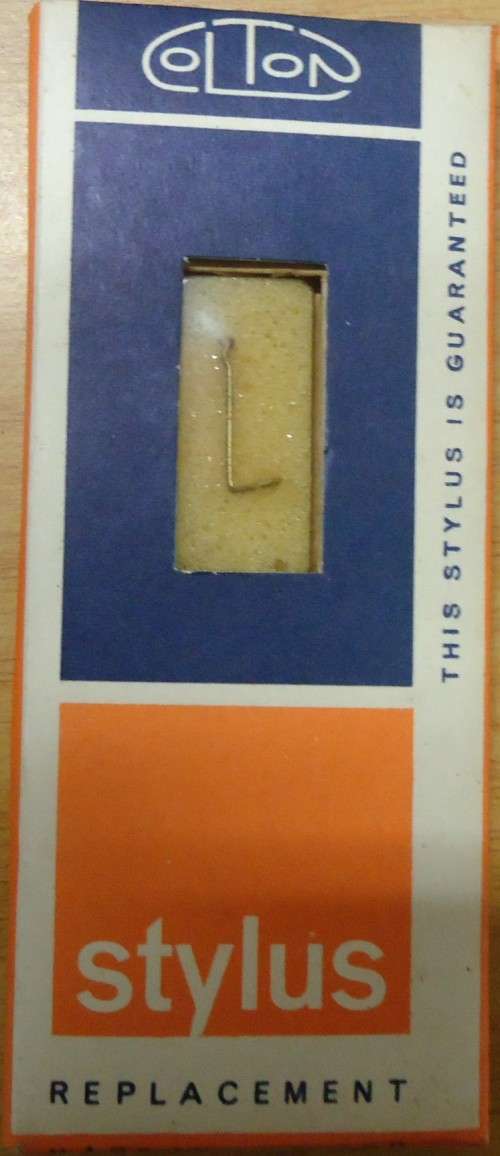 TEPPAZ VISSEAU LP. RECORD PLAYER NEEDLE-COLTON STYLUS - 16, 33 1/3 + 45 RPM -MADE IN ENGLAND