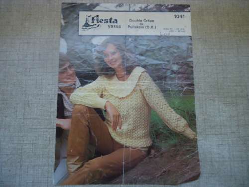 FIESTA YARNS # 1041  LACY SWEATER SIZE 80 - 95 CM