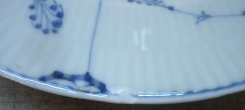 EARLY ROYAL COPENHAGEN BLUE FLUTED PLATE