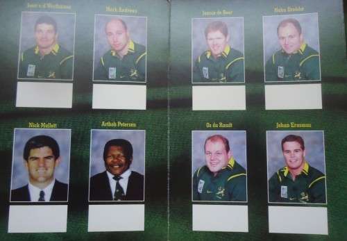 SPRINGBOK 99 WITH PICTURES OF 1999 SQUAD & COVER STATES "JOOST DO IT SPONSORED BY NIKE"