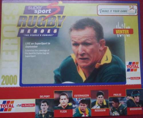 SPRINGBOK RUGBY -ANDRE VENTER - 2000 COMPETITION CARD SPONSORED BY SUPERSPORT