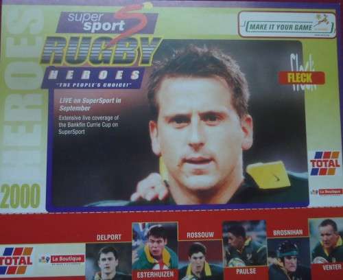 SPRINGBOK RUGBY- ROBBIE FLECK - 2000 COMPETITION CARD SPONSORED BY SUPERSPORT