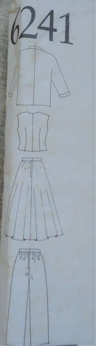NEW LOOK PATTERNS 6241 JACKET, WAISTCOAT, SKIRT & PANTS 6 SIZES IN ONE 8 - 18 COMPLETE