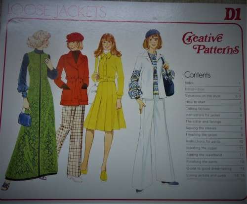 CREATIVE PATTERNS D1 LOOSE JACKETS SIZE 30 - 38" BUST & HIP 32 - 40" - COMPLETE & UNCUT