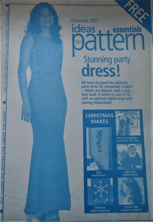 ESSENTIAL  PATTERNS E 161 "STUNNING PARTY DRESS!" SIZE 8 - 18 supplied in a plastic sleeve