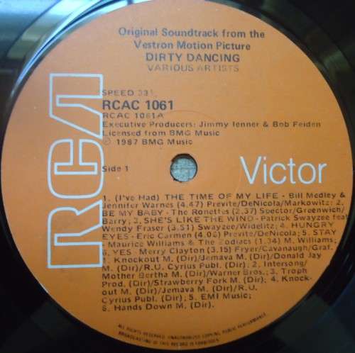DIRTY DANCING -  SOUNDTRACK - 1987 RCA VICTOR LP  RCAC 1061