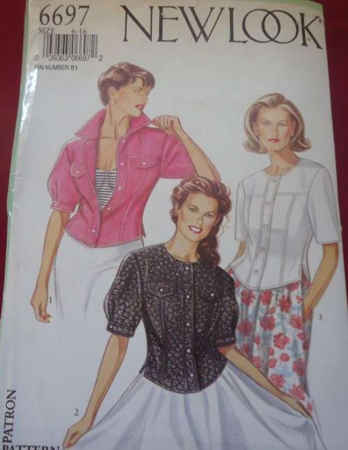 NEW LOOK PATTERNS 6697 BLOUSE IN 3 STYLES SIX SIZES IN ONE 6 - 16 COMPLETE