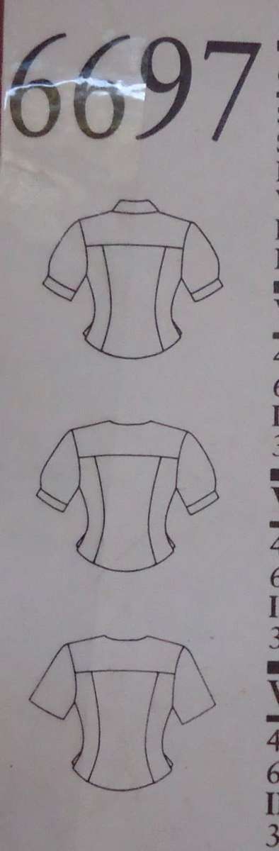 NEW LOOK PATTERNS 6697 BLOUSE IN 3 STYLES SIX SIZES IN ONE 6 - 16 COMPLETE