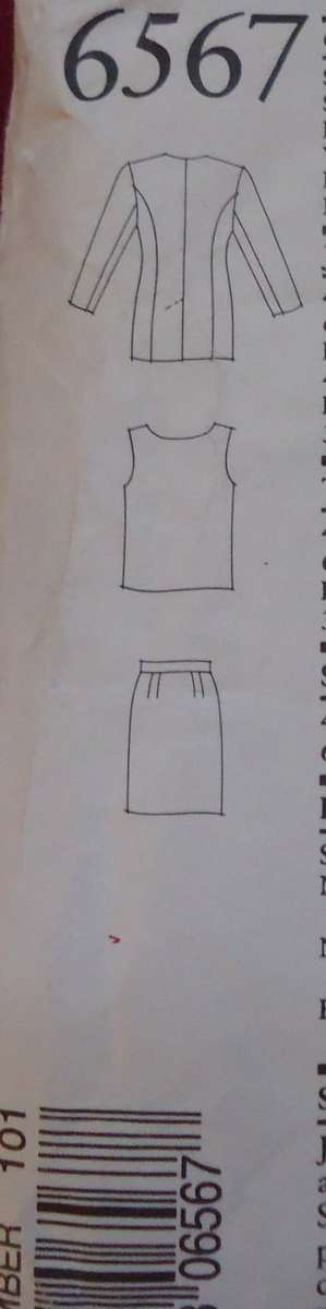 NEW LOOK PATTERNS 6567 ROUND NECK JACKET, TOP & SKIRT SEVEN SIZES IN ONE 6 - 18 COMPLETE