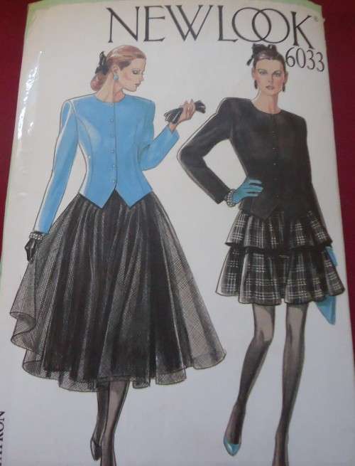NEW LOOK PATTERNS 6033  JACKET-TOP AND FRILLY SKIRT SIX SIZES IN ONE 8 - 18 SEE DESCRIPTION