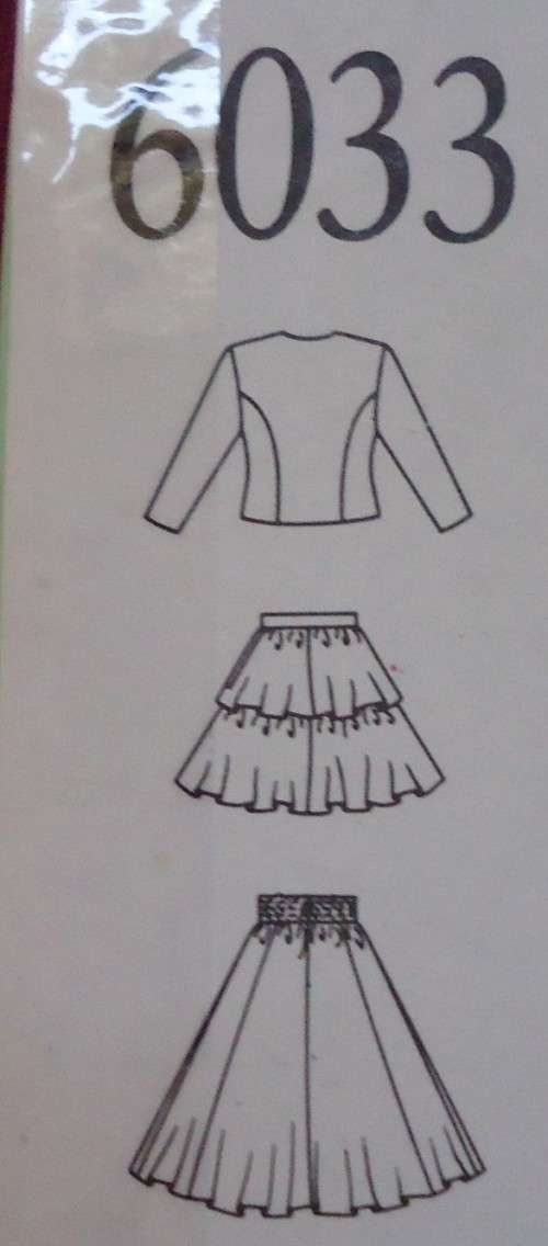 NEW LOOK PATTERNS 6033  JACKET-TOP AND FRILLY SKIRT SIX SIZES IN ONE 8 - 18 SEE DESCRIPTION