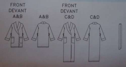 BUTTERICK  PATTERN 3655 DRESSING GOWNS SIZES XS,S & M ( 6- 14)  COMPLETE