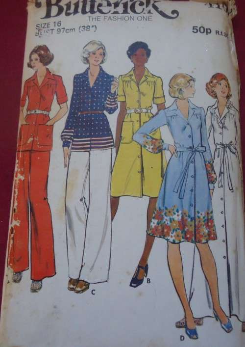 BUTTERICK  PATTERN 4109 DRESS-TOP-PANTS   SIZE 16 BUST 97 CM COMPLETE-UNCUT-F/FOLDED