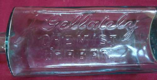 THREE VINTAGE FROSTED GLASS NAME ENGRAVED CHEMIST-APOTHECARY BOTTLES - AS PER PHOTOS