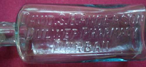 THREE VINTAGE FROSTED GLASS NAME ENGRAVED CHEMIST-APOTHECARY BOTTLES - AS PER PHOTOS