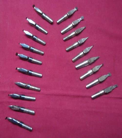 19 WILLIAM MITCHELL ARTISAN CALLIGRAPHY PEN NIBS +PT+PE ENGLAND & DECRC MITCHELL ENGLAND 0999/01