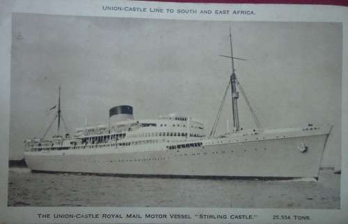 1953 UNION CASTLE LIBRARY BOOK-TIME & TIME AGAIN BY JAMES HILTON WITH STIRLING CASTLE POSTCARD