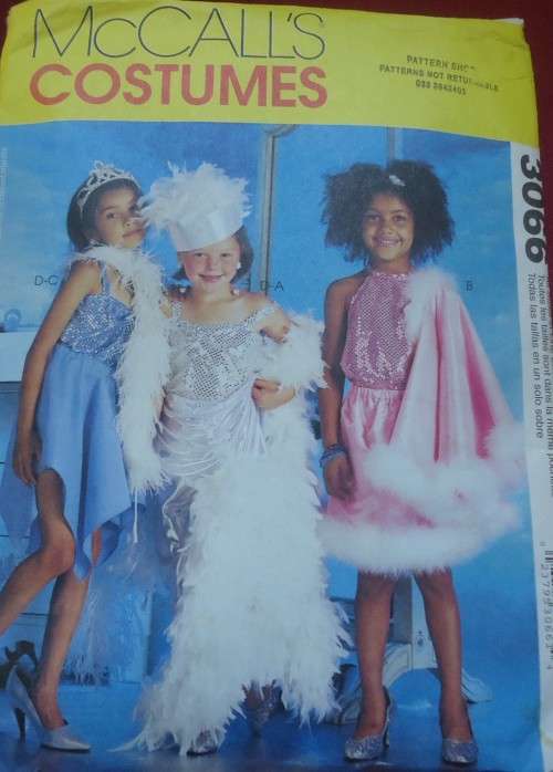 McCALL'S COSTUMES  3066 -CHILDREN & GIRLS DRESS UP CLOTHES SIZES 3 - 8 YEARS  COMPLETE & UNCUT