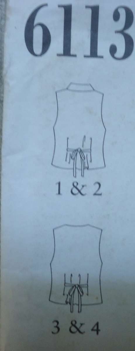 NEW LOOK PATTERNS 6113  WAISTCOATS  SIX SIZES IN ONE 6 - 16 COMPLETE
