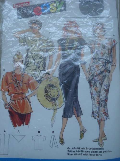 BURDA PATTERN 5152 TOP, DRESS, SASH & SCARF SIZES 34 - 46" OR 8 - 20 COMPLETE