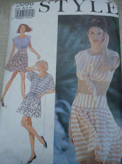 STYLE PATTERNS 2098 SUMMER TOPS, SKIRT & SHORTS  SIZE A = 8 - 18  COMPLETE - SEE DESCRIPTION