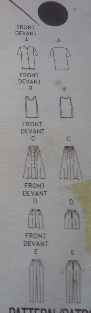 BUTTERICK  PATTERN 6222 TOP, SKIRT, SHORTS & PANTS  SIZE 6 + 8 + 10 COMPLETE