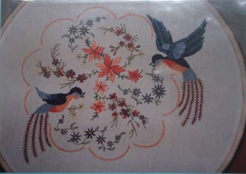 UNUSED EMBROIDERY KIT - BLUEBIRDS OF HAPPINESS - Fabric Size 30 cm x 30 cm by AMBLETON EMBROIDERIES