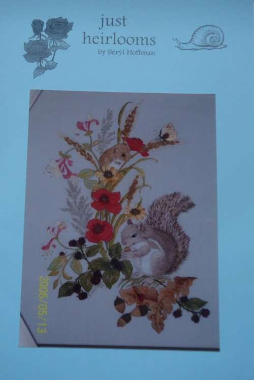 UNUSED EMBROIDERY KIT - FURRY FRIENDS - Fabric Size 42 cm x 42 cm by JUST HEIRLOOMS