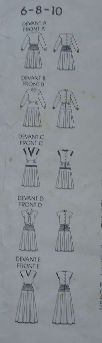 VOGUE BASIC PATTERN 1583  LOOSE FITTING BLOUSON DRESS WITH FLARE SIZES 6 + 8 + 10  COMPLETE & UNCUT