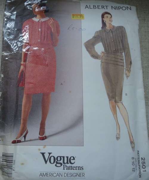 VOGUE PATTERN 2501 AMERICAN DESIGNER -ALBERT NIPON SIZES 8 + 10 + 12 COMPLETE & UNCUT