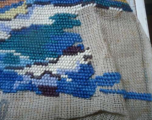 NEEDLEWORK TAPESTRIES BY PENELOPE - SHIP  FIRESCREEN OR PANEL SIZE 18 X 22" WITH COTTONS ALMOST COMP