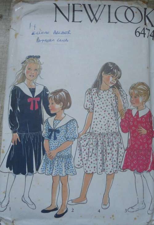 NEW LOOK PATTERNS 6474  GIRL`S SMART SAILOR DRESS - EIGHT SIZES IN ONE 3 - 10 YEARS  COMPLETE