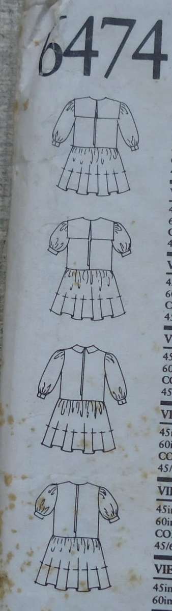 NEW LOOK PATTERNS 6474  GIRL`S SMART SAILOR DRESS - EIGHT SIZES IN ONE 3 - 10 YEARS  COMPLETE