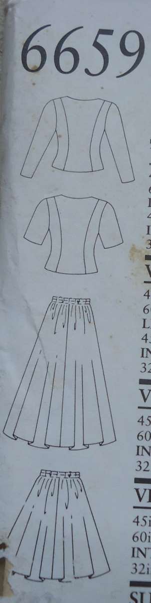 NEW LOOK PATTERNS 6659 SKIRT & FRONT BUTTON TOP-SIX SIZES IN ONE 6 - 16 COMPLETE