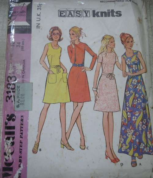 McCALL'S PATTERNS  3183 FITTED DRESS SIZE 12  BUST 34" COMPLETE & UNCUT